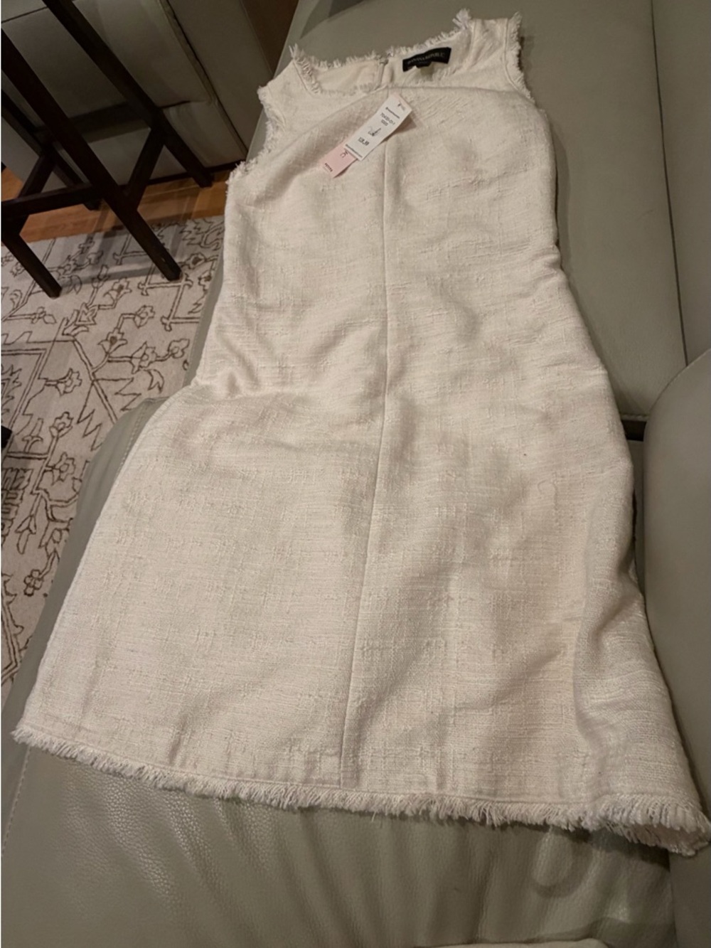 Banana Republic Cream Tweed Sleeveless Shift Dress